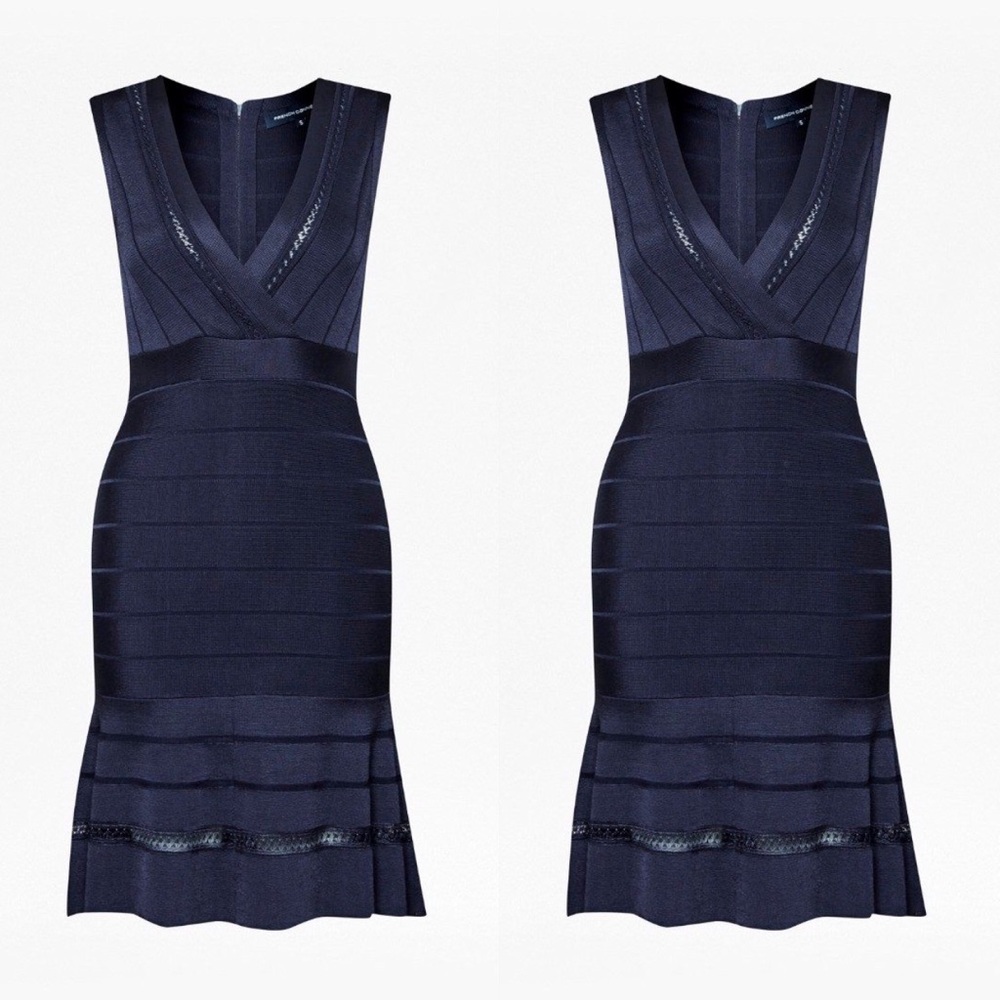 Navy Blue Bandage Dress
